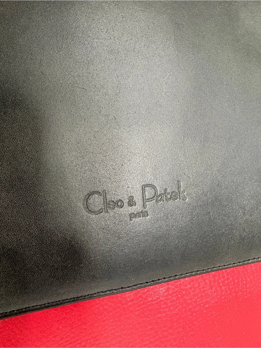 Cleo and Patek Paris Black and Red Leather Backpack